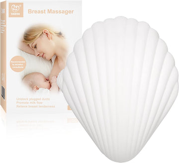 haakaa Breast Massager-Lactation Support for Clogged Duct,Engorgement,Mastitis,Breastmilk Flow- Nursing & Pumping Moms(USB Rechageable,Waterproof Silicone, Shell)