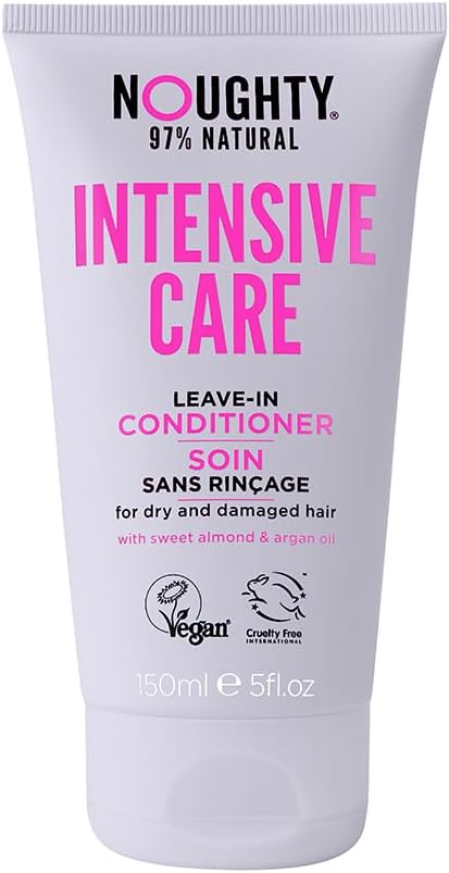 Noughty 97% Natural, Intensive Care Leave In Conditioner, Sulphate Free Vegan Haircare Hydrating Formula For Dry Frizzy & Dehydrated & Damaged Hair With Sweet Almond And Argan Oil 150Ml