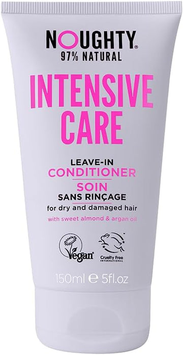 Noughty 97% Natural, Intensive Care Leave In Conditioner, Sulphate Free Vegan Haircare Hydrating Formula For Dry Frizzy & Dehydrated & Damaged Hair With Sweet Almond And Argan Oil 150Ml