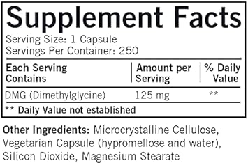 Kirkman – Dmg (Dimethylglycine) 125 Mg - Hypoallergenic - 250 Vegetarian Capsules : Health & Household