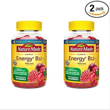 Nature Made B12 Energy Gummies 80 Count, (Pack Of 2), Flavor May Vary