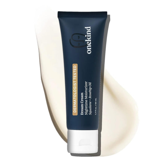 Onekind Dream Cream Night Moisturizer – Hydrating Anti-Aging Face Cream With Squalane, Rosehip & Shea Butter – Fragrance-Free, Vegan, For Dry & Sensitive Skin – 1.7 Oz