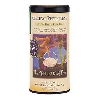 The Republic Of Tea Ginseng Peppermint Herbal Tea, 36 Tea Bag Tin