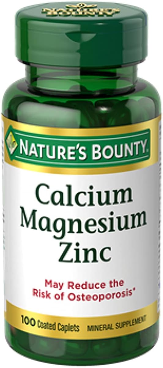 Nature'S Bounty Calcium Magnesium Zinc, 100 Caplets (Pack Of 6)