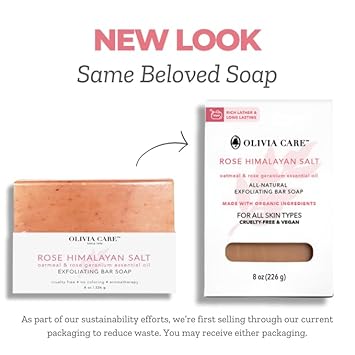 Olivia Care Exfoliating Bar Soap, Coffee Beans, 100% Natural, Organic Ingredients, Clean Energize Mind Body, Full Of Vitamin, Antioxidants & Minerals (Mocha Latte)