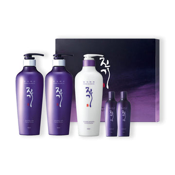 Daeng Gi Meo Ri- Jin Gi Vitalizing Set[ Shampoo X2, Treatment X1], 100% Domestic Oriental Herb, Providing Moisture To Frizzy And Split Hair, Smooth And Shiny Hair, Nourishing Korean Herbal Hair Care
