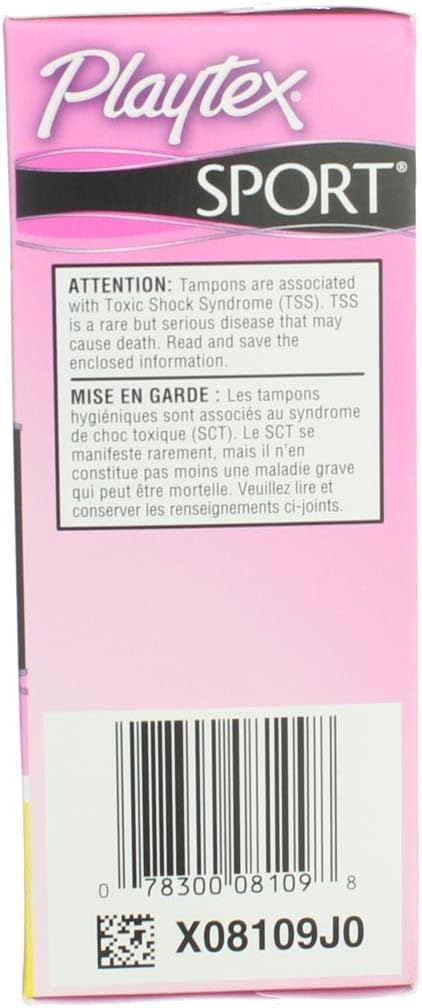 Playtex Tampons Sport Regular 18 Count Unscented (3 Pack) : Health & Household