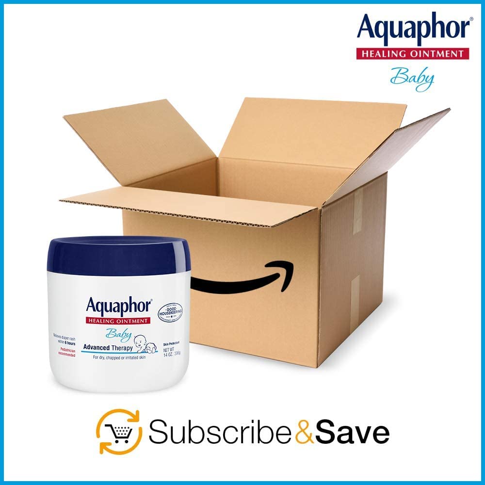 Aquaphor Baby Healing Ointment Advanced Therapy Skin Protectant For Chapped Or Dry Skin, Drool Rash And Diaper Rash Ointment, 14 Oz Jar : Baby