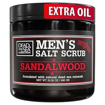 Salt Body Scrub Eucalyptus & Mint For Men– Moisturizes, Exfoliates & Nourishes Skin – Cleanses & Detoxifies With Dead Sea Minerals – Dead Sea Collection - 23.28 Oz