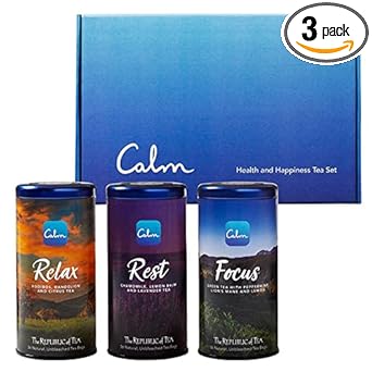 The Republic Of Tea - Calm Health And Happiness Tea Set, 3 Tin Gift Box