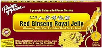 Prince Of Peace Red Ginseng Royal Jelly, 10 Bottles, 0.34 Fl. Oz. Each – Energy Boosting Supplement – Ginseng Shots To Go – Support The Body’S Energy System