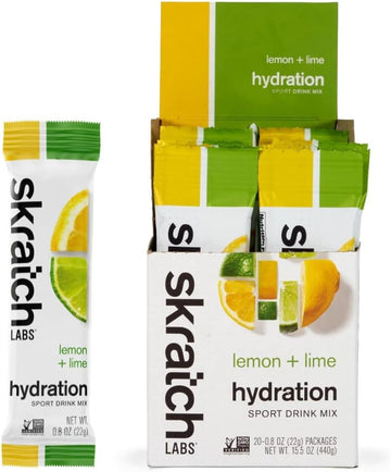 SKRATCH LABS Hydration Packets Hydration Drink Mix, Lemon Lime (20ct)