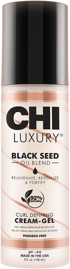 Farouk, 5 Oz, White Chi Luxury Black Seed Oil, Curl Defining Cream Gel, 148 Ml