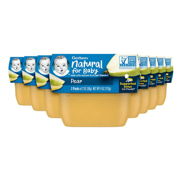 Gerber 1St Foods Baby Food, Pear Puree, Natural & Non-Gmo, 2 Ounce Tubs, 2-Pack (Pack Of 8)