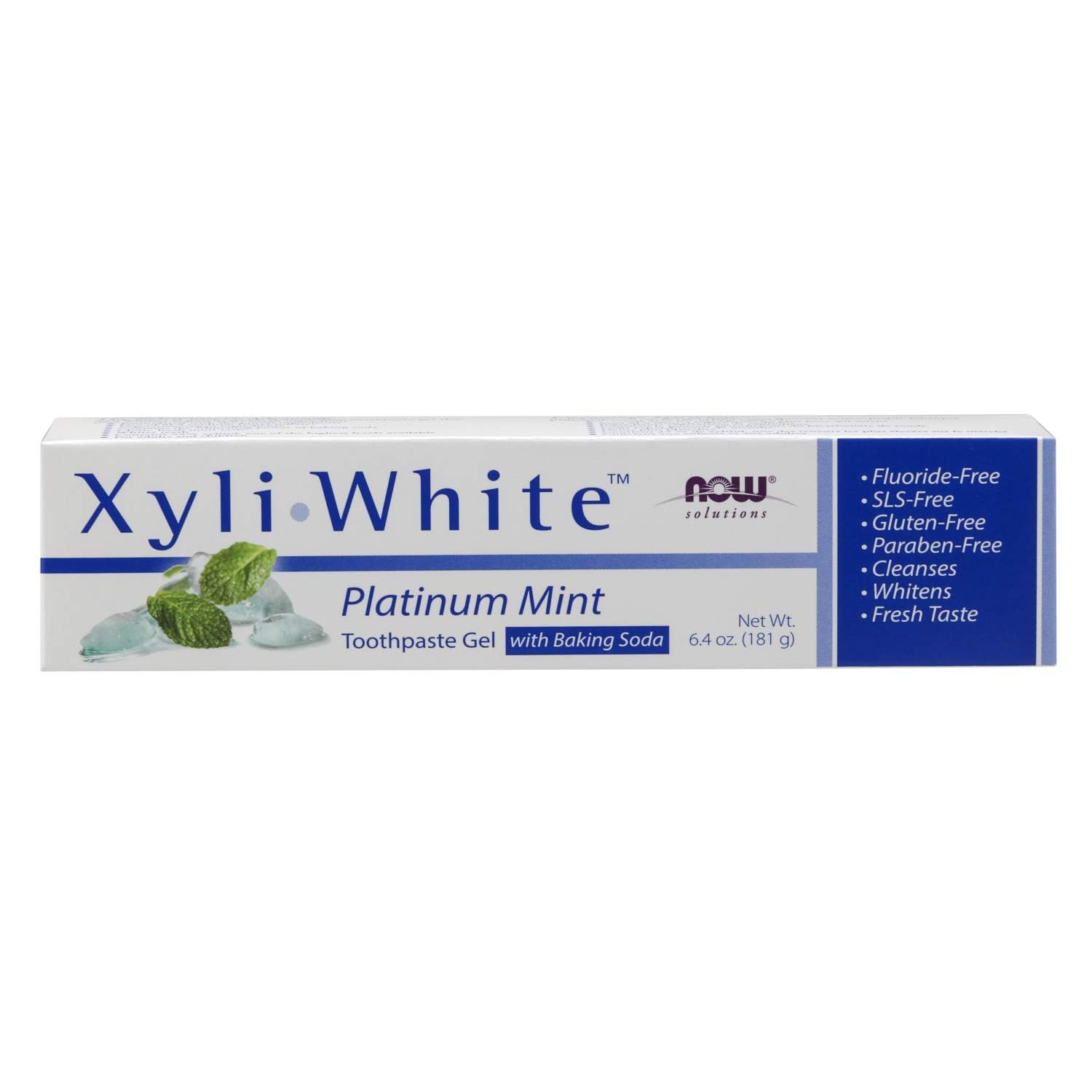 Now Foods Solutions, Xyliwhite™ Toothpaste Gel, Platinum Mint, Cleanses And Whitens, Fresh Taste, 6.4-Ounce