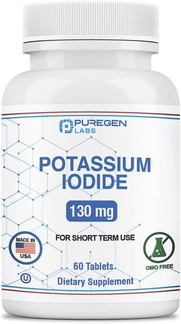 Potassium Iodide Tablets 130 mg Kosher Iodine Tablets, Thyroid Support – 60 Tablets