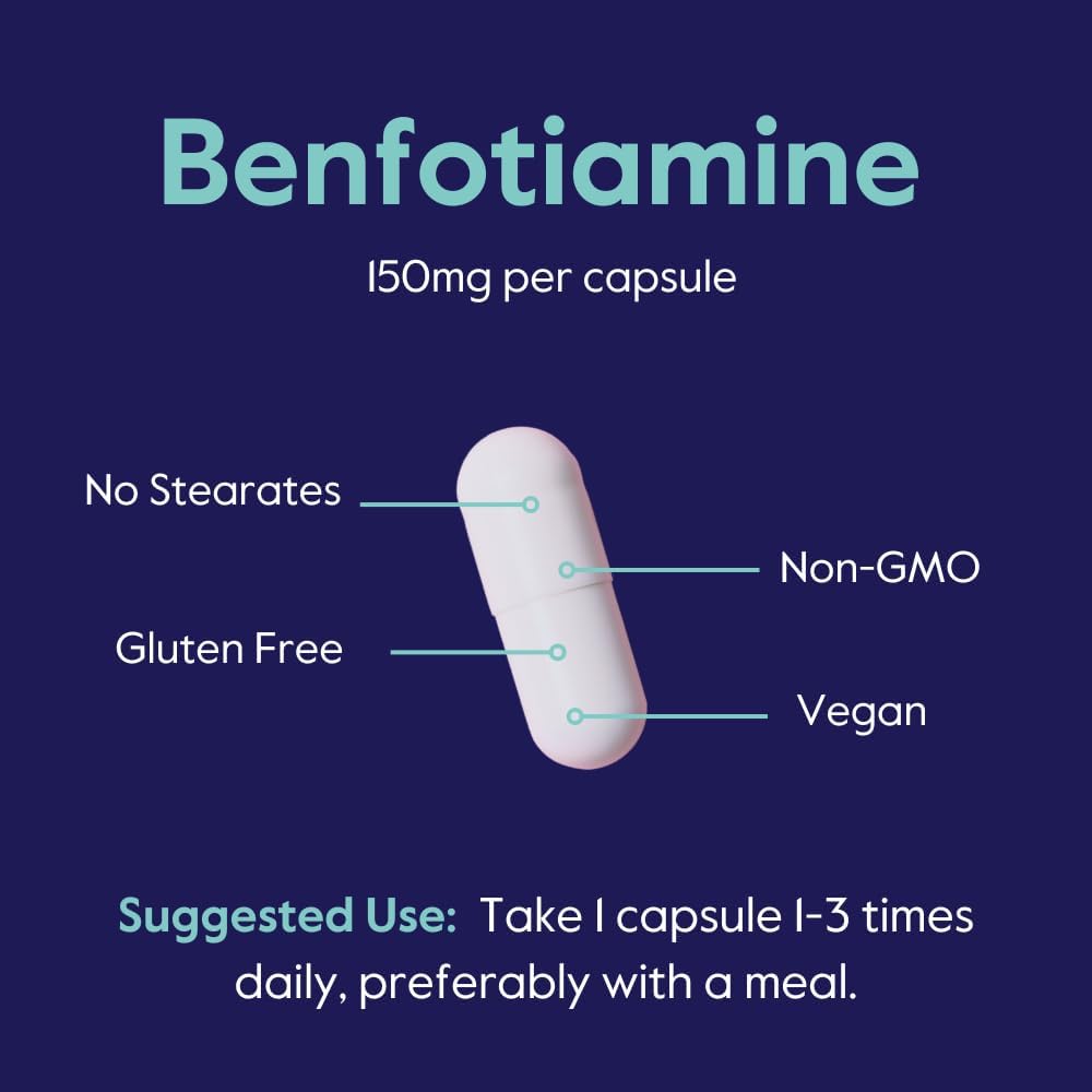Bestvite Benfotiamine 150Mg (240 Vegetarian Capsules) (120X2) - No Stearates - No Silicon Dioxide - Vegan - Non Gmo - Gluten Free : Health & Household