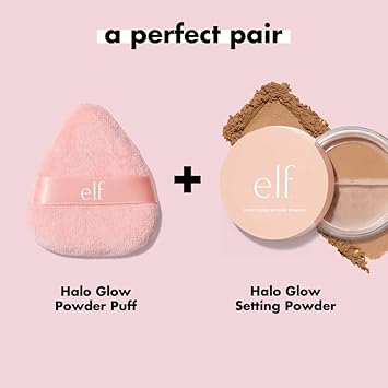 E.L.F. Halo Glow Powder Puff, Soft, Reusable Powder Puff For Applying Loose Or Pressed Powders, Easily Conforms To The Face, Vegan & Cruelty-Free