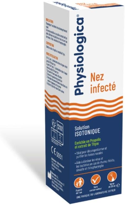 Gifrer Physiologica Isotonic Solution Infected Nose Spray 20Ml