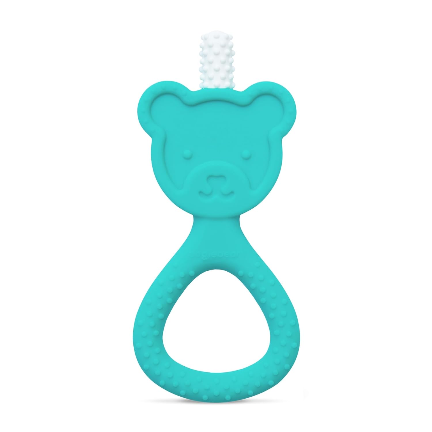 oogiebear 360? Teether - Safe Teething Toys for Babies 3 Months and Older | Soft Bristle Teddy Bear Silicone Teether | Super Soft BPA-Free Silicone Teether Toy - Seafoam