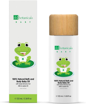Dr Botanicals 100% Natural Bath And Baby Body Oil | With Sweet Almond, Nut Milk And Jojoba Oil 125Ml
