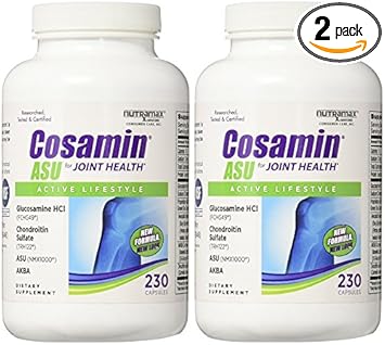 Cosamin Asu Joint Health Active Lifestyle Glucosamine Hcl Chondroitin Sulfate Akba 230 Capsules (2 Bottles (460 Capsules))