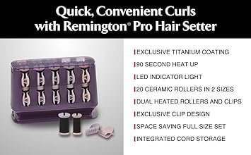 Remington Pro Hair Setter With Thermaluxe Advanced Thermal Technology, Rose, 1 Count