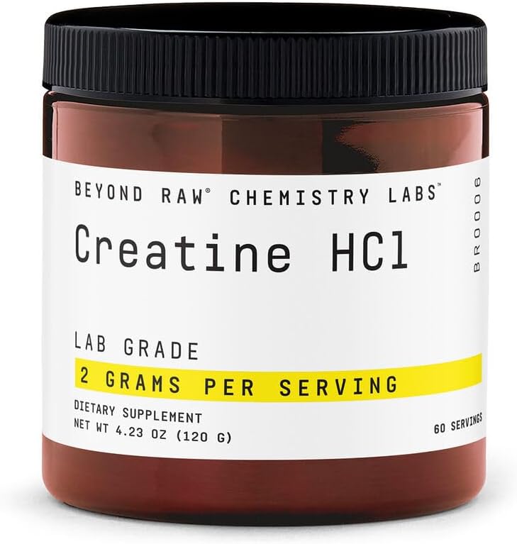 Beyond Raw Chemistry Labs Creatine Hcl Powder | Improves Muscle Performance | 60 Servings