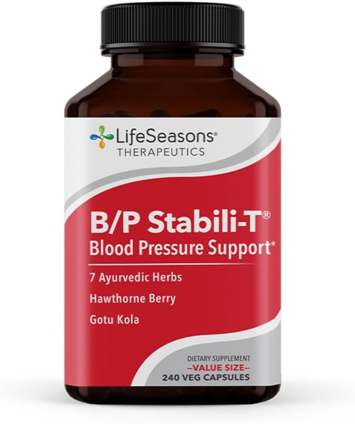 LifeSeasons - B/P Stabili-T - Blood Pressure Support - Vitamin Supplement for Healthy Heart & Blood Circulation - Ashwagandha, Arjuna, Gotu Kola & Hawthorn Berry - 240 Capsules
