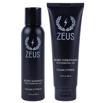 Zeus Italian Cypress Beard Shampoo For Men With Chamomile, Green Tea & Essential Oils, Deep Cleansing Hydration For Softer Facial Hair (Made In Usa) 4 Oz