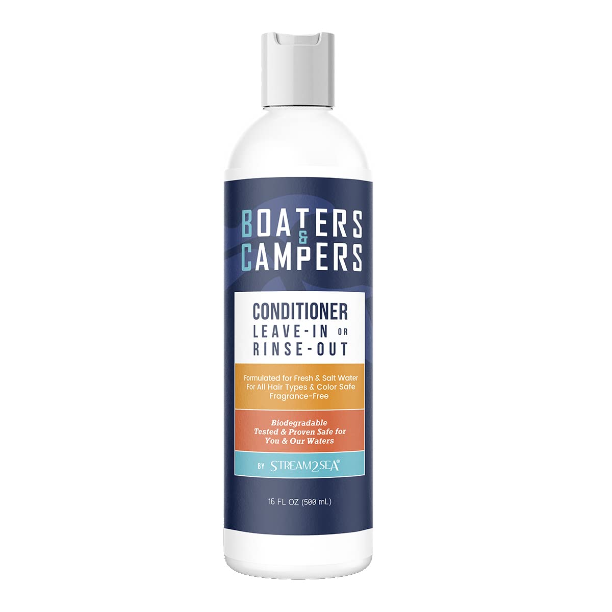 STREAM 2 SEA Boaters and Campers Hair Conditioner, 16 oz Reef Safe Fragrance Free All Natural Conditioner For Camping and Boating, Deep Conditioner For Dry Damaged hair, Paraben Free Conditioner