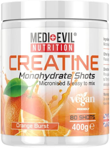Medi-Evil Nutrition Creatine Monohydrate Powder 400G, Watermelon Flavour, Micronised For Easy Mixing, Improves Strength And Physical Performance
