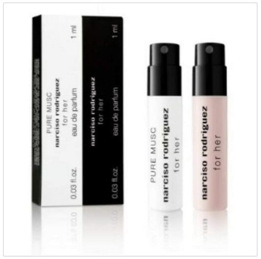 Narciso Rodriguez For Her Edp + Pure Musc Edp Sample Vial Kit Duo : Beauty & Personal Care