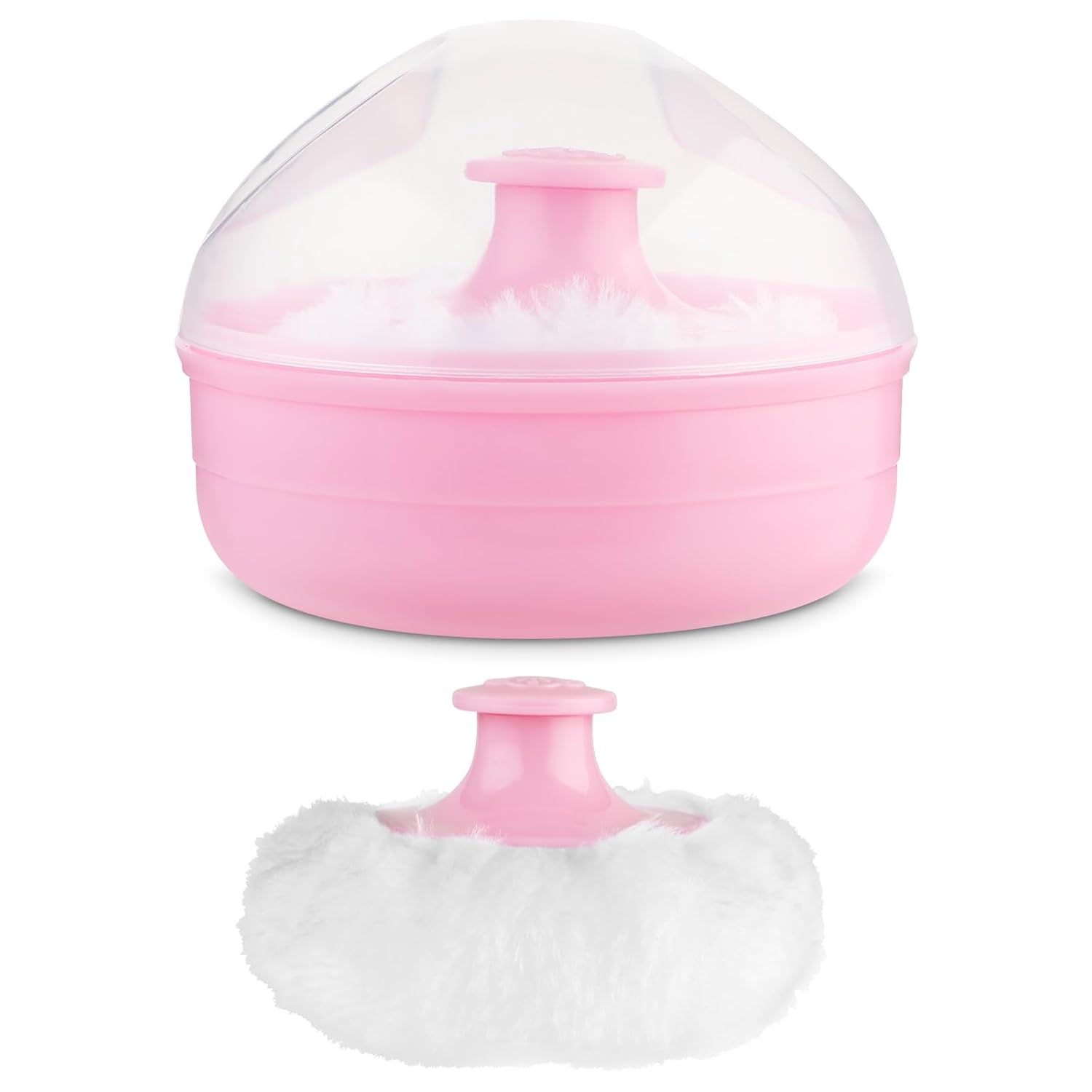 Wllhyf Baby Body Cosmetic Powder Puff Large Fluffy Powder Puff Soft Face Loose Powder Puff With Container Case For Baby Kid Adult Bath Travel (Pink)