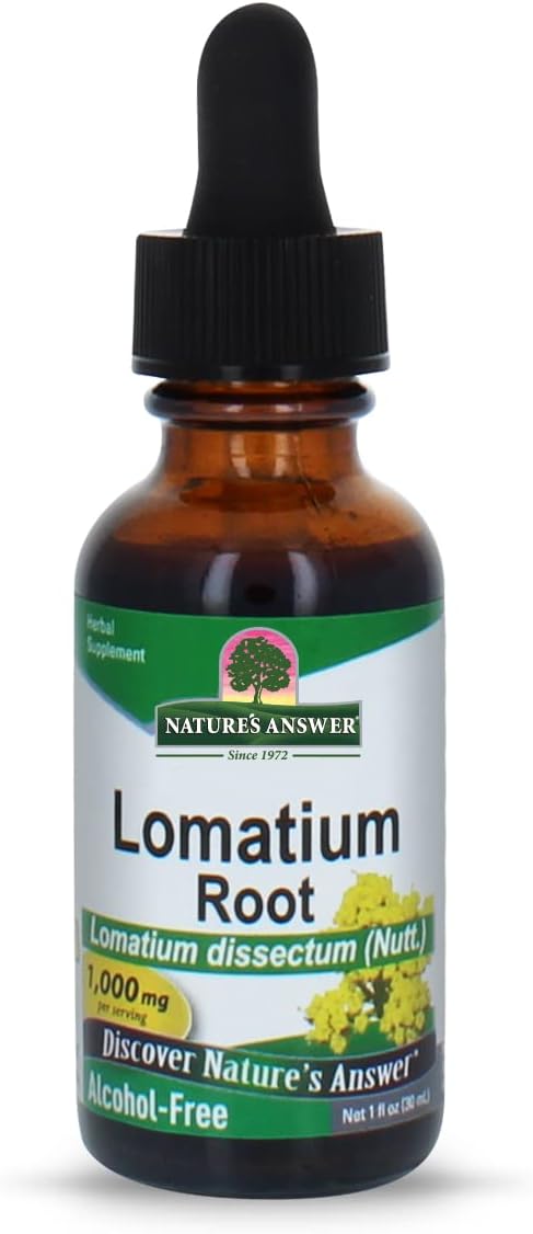 Natures Answer Lomatium Root Alcohol Free - 1000 mg - Gluten Free - Herbal - 1   (Pack of 2)