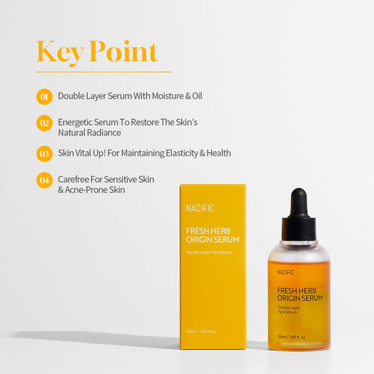 Nacific Fresh Herb Origin Facial Serum 1.69Fl.Oz 50Ml Essence With Vitamin B, Vitamin C And Botanical Oil Essence Radiance Skin'S Moisture Barrier Korean Skincare For All Skin Types