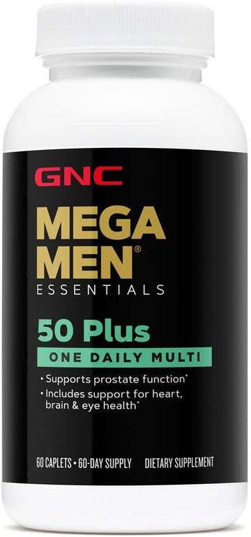 Gnc Mega Men 50 Plus One Daily Multivitamin | Supports Prostate Function | Includes Support For Heart, Brain, & Eye Health | 60 Count