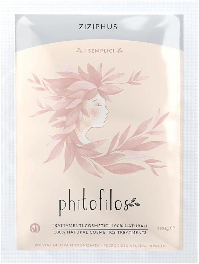 Phitofilos - Pure Christ'S Thorn Jujube Powder - Volume & Shine For Fine & Brittle Hair - Has A Strengthening Effect - Rich In Minerals - Non-Staining