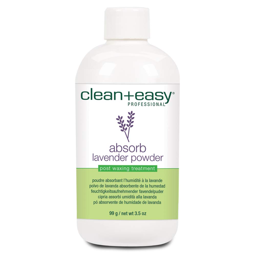 Clean + Easy Absorb Lavender Powder – Post Waxing Treatment, Moisture Absorbent Wax Powder For Hair Removal, 3.5 Oz