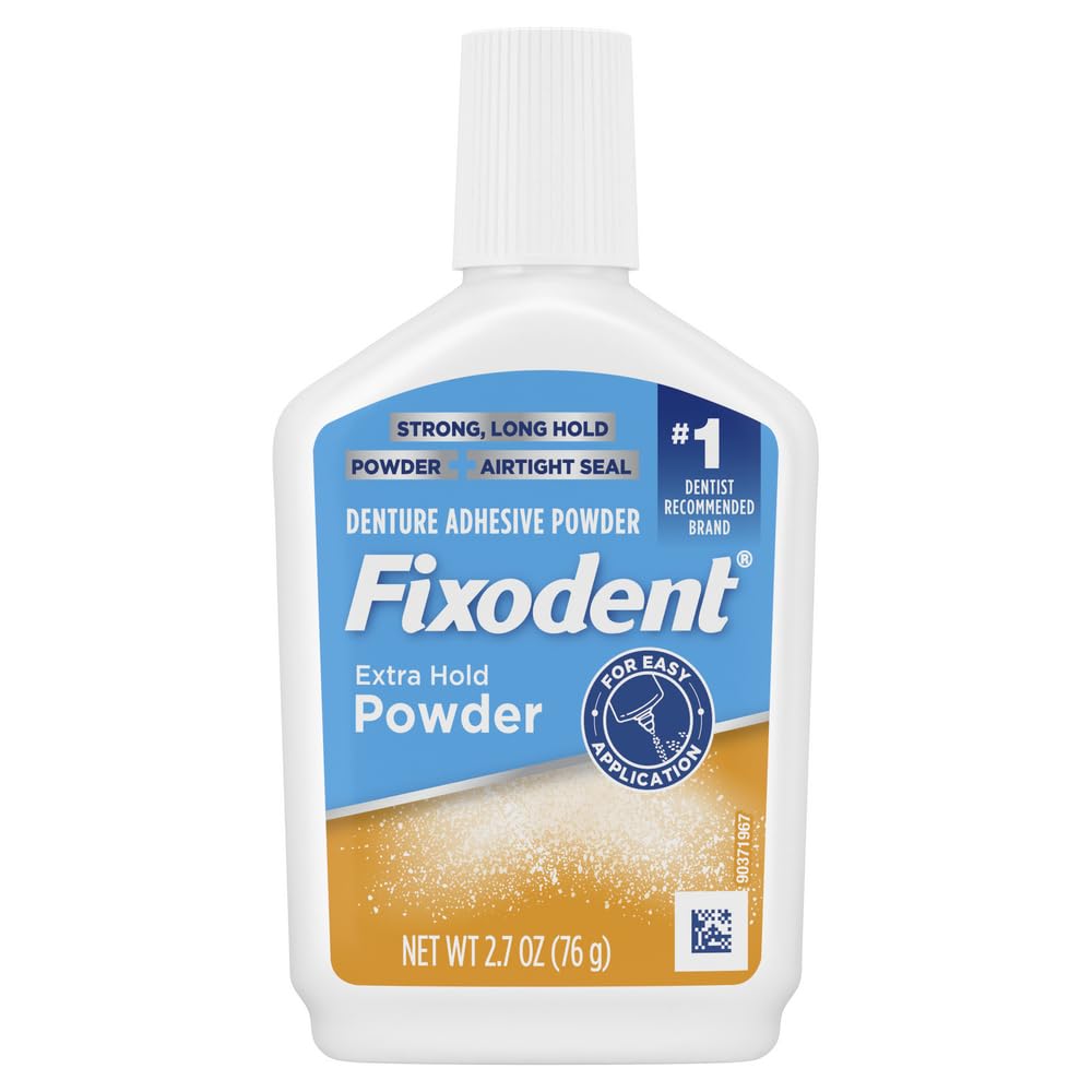 Fixodent Extra Hold Denture Adhesive Powder, 2.7 Ounce (Pack of 4) : Tooth Whitening Products : Health & Household