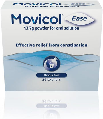 Movicol Ease Stick Sachets, Flavor Free, 20 Sachets, Constipation Relief For Adults, Laxatives, Relief, Hydrates, Softens & Help Restore Natural Bowel Movement