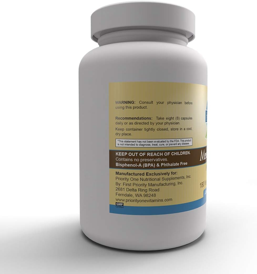 Priority One Vitamins Men's Complete 180 Capsules - Broad Spectrum Multi Vitamin and Mineral Supplement formulated for Men’s Overall Health and Wellbeing.* : Health & Household