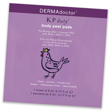 Dermadoctor Kp Duty Body Peel Pads For Bumpy Skin + Ingrown Hair With Aha + Bha + Pha (10 Count)