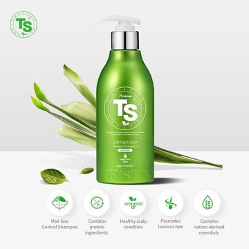 Ts New Premium Shampoo | Korean Hair Loss Care For Thinning Hair With Biotin & Niacinamide | Zinc Pyrithione & 19 Botanical Extracts | Sulfate-Free Creamy Formula For Scalp Health (17.6 Fl Oz / 500Ml)