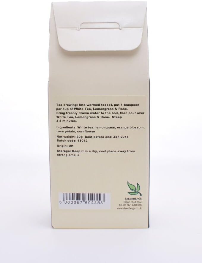 Steenbergs White Tea With Lemongrass, Rose And Orange Blossom Loose Leaf