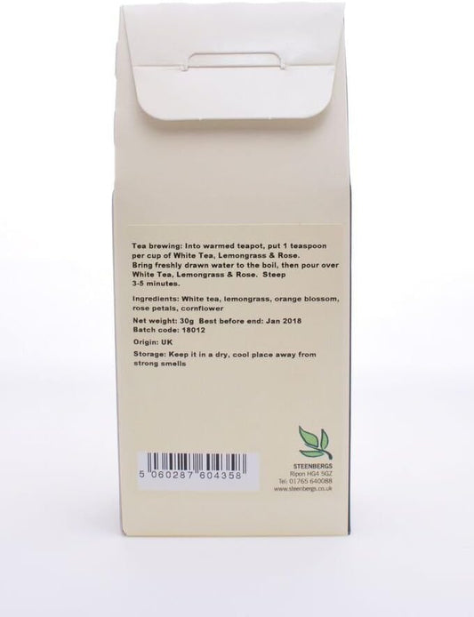 Steenbergs White Tea With Lemongrass, Rose And Orange Blossom Loose Leaf