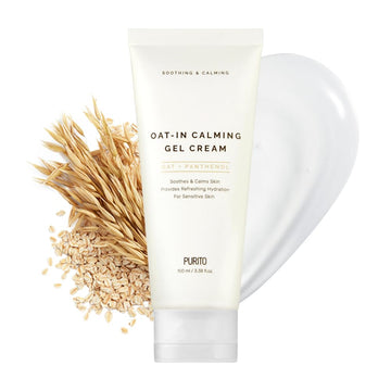 Purito Oat-In Calming Gel Cream 100 Ml / 3.38 Fl. Oz. Vegan, Facial Cream, Moisture Cream For Face, Natural Ingredients