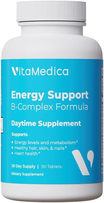 Vitamedica | Energy Support Multivitamin W B Complex | Energy Booster | Vitamin B6 & B12 | Clarity & Focus | Biotin For Hair, Skin & Nails | Energy Supplements | 90 Ct