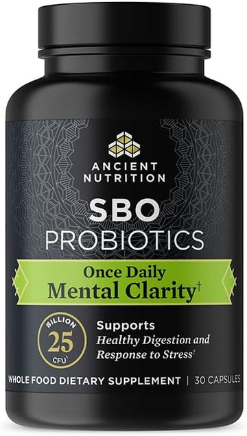 Probiotics For Mental Clarity By Ancient Nutrition, Once Daily Probiotics 30Ct, Helps Promote Mental Clarity And Concentration, Supports Healthy Energy And More Restful Sleep, 25 Billion Cfus