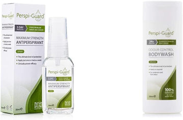 Perspi-Guard Maximum Strength Antiperspirant Spray, Strong Deodorant For Excessive Sweating & Hyperhidrosis Treatment, Lasts Up To 5 Days - Unscented (30Ml) & Odour Control Body Wash